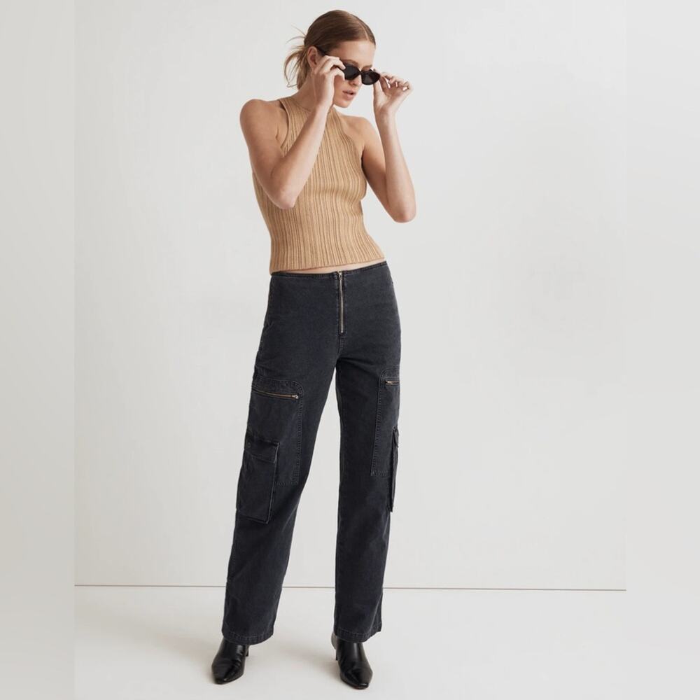 Madewell Low-Slung Baggy Cargo Jeans in Winsom Wash Size 28 NN493